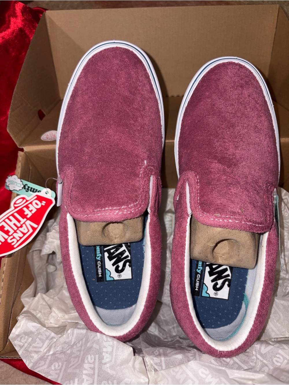 Vans women’s 6.5 COMFY CUSH rose terry cloth New with tags *back to school*